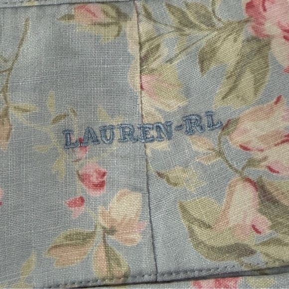 Lauren Ralph Lauren Womens Vintage Floral Linen Shorts 18W Blue Cottagecore - Picture 6 of 10